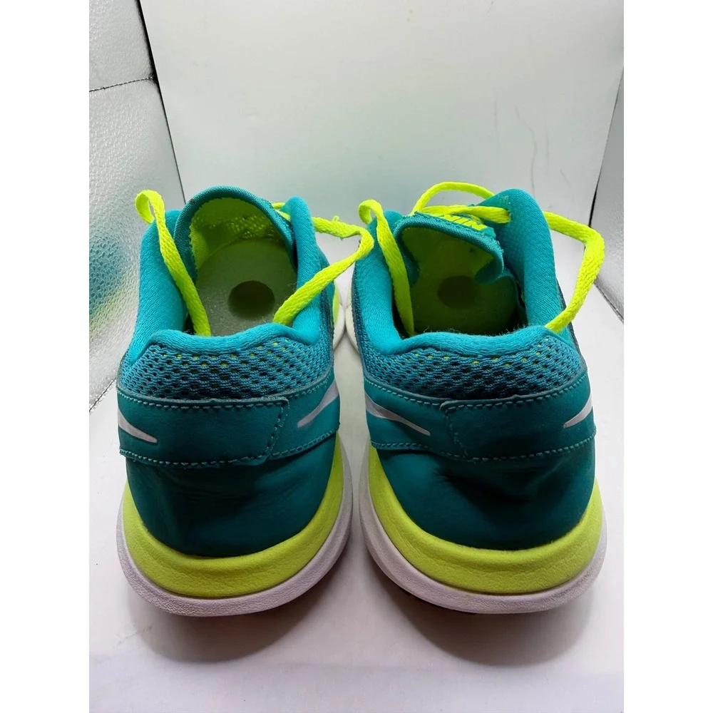 Nike Flex 2014 Run Teal Neon Yellow Running Shoes 642767-300 Womens 9.5